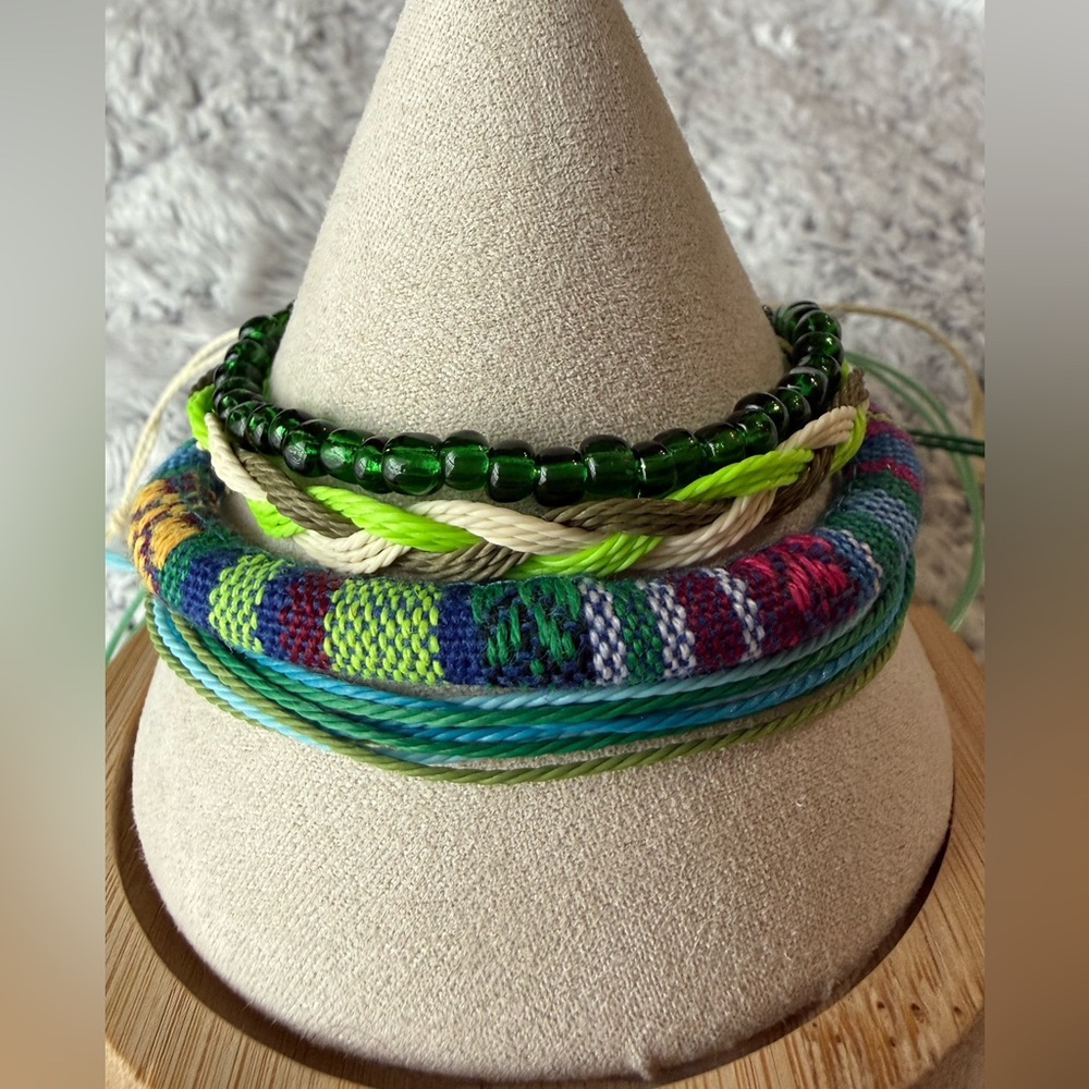 Boho Colorful Beaded and Woven Bracelets Set. 4 pieces NWOT
